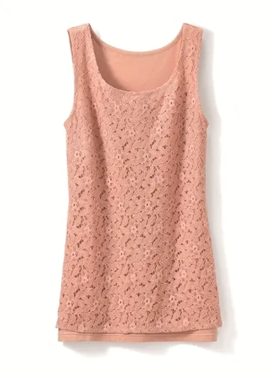 レース重ねタンクトップ