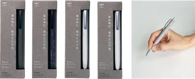 商品ラインナップ(左から、ストーンブラック、シーブルー、シェルホワイト、サンドグレー)