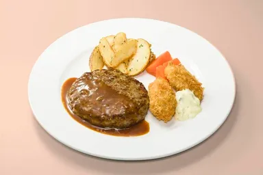 ハンバーグ＆カキフライ