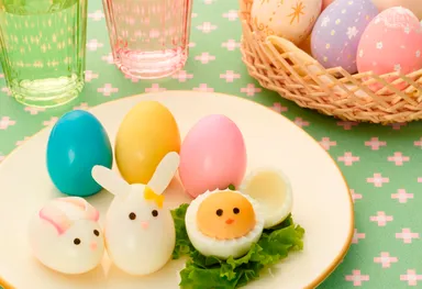 カラフルゆでたまご、ゆでたまごの飾り切り