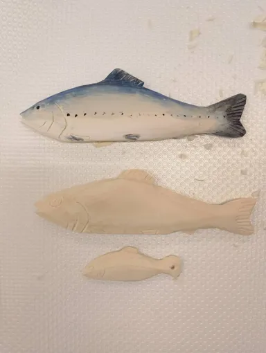 魚の彫刻、色付け体験(イメージ)