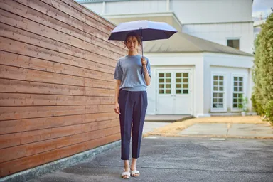 weer Lite 自動開閉日傘 使用イメージ(女性・正面)