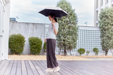 weer Lite 自動開閉日傘 使用イメージ(女性・屋外)