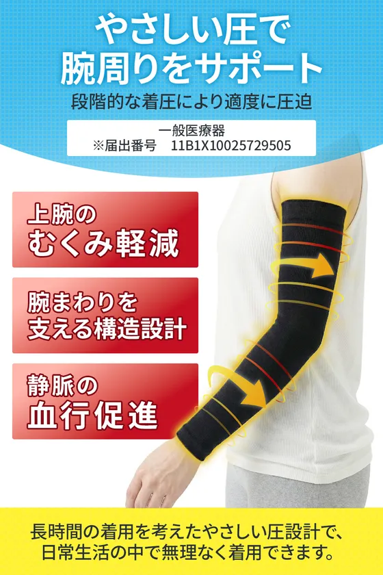メディカルアームスリーブ 着圧