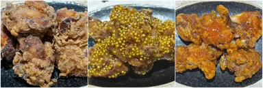 左から) すだち塩・ハニーマスタード・チリソース