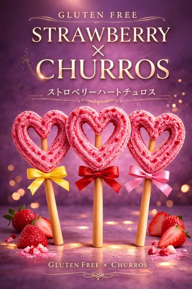 ハート形の米粉チュロス