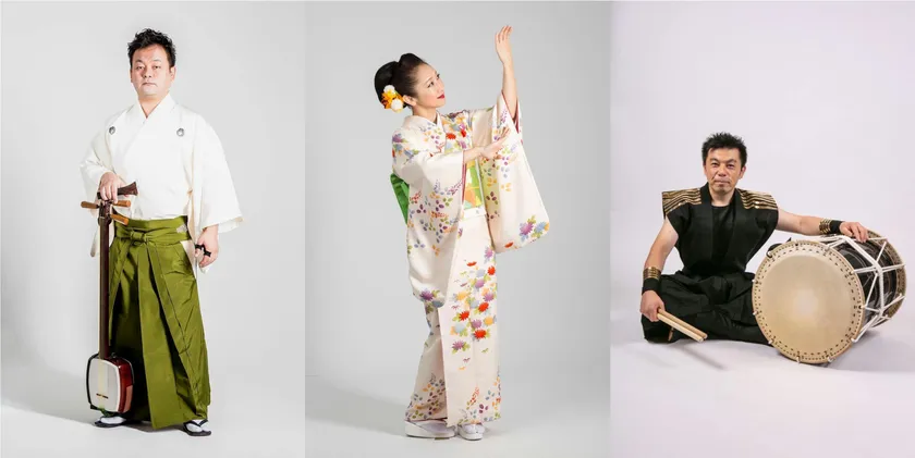 (三味線)廣原武美 (民謡)柿崎竹美 (和太鼓)鈴木淳一