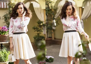 カタログ(1) 花柄スウェット7分袖プルオーバー