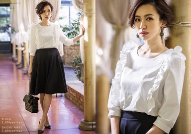 カタログ(3) サイドポケット付きパステルカラーガウチョパンツ