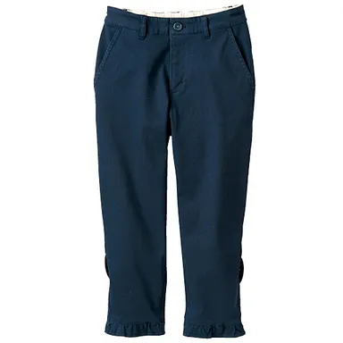 裾フリルクロップドチノパンツ