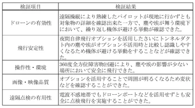 検証項目と結果