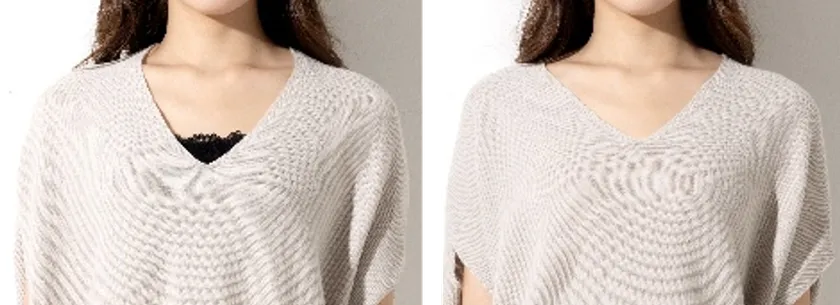 ネックラインが深く、デコルテがスッキリ