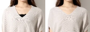 ネックラインが深く、デコルテがスッキリ