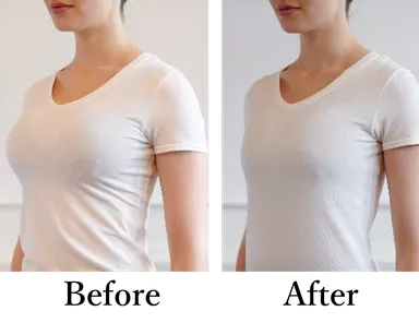 バストの高さを抑えます