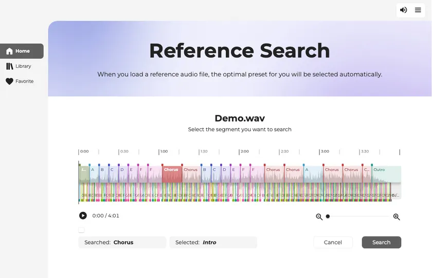 『Melody Flip』 オーディオデータ解析画面イメージ ※画面は開発中のものです