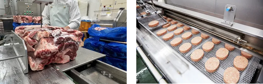 「ゆうぜんハンバーグ」製造の様子