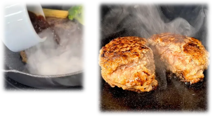 自社開発の「無添加ハンバーグソース」でさらに美味しく
