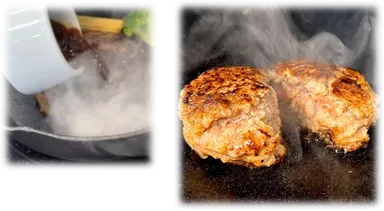 自社開発の「無添加ハンバーグソース」でさらに美味しく