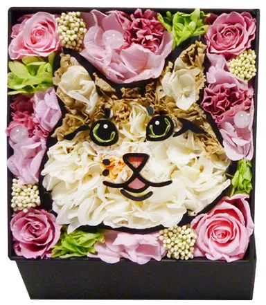 似顔絵フラワー　ペット(猫)