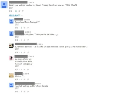 YouTubeコメント欄