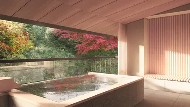 自然と一体になった天然温泉