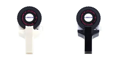 手のひらサイズのラベルメーカー(LABELIOラベリオ左からホワイト、ブラック)