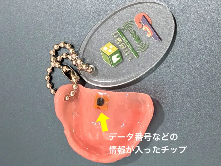 裏面に入れ歯情報が入ったチップ