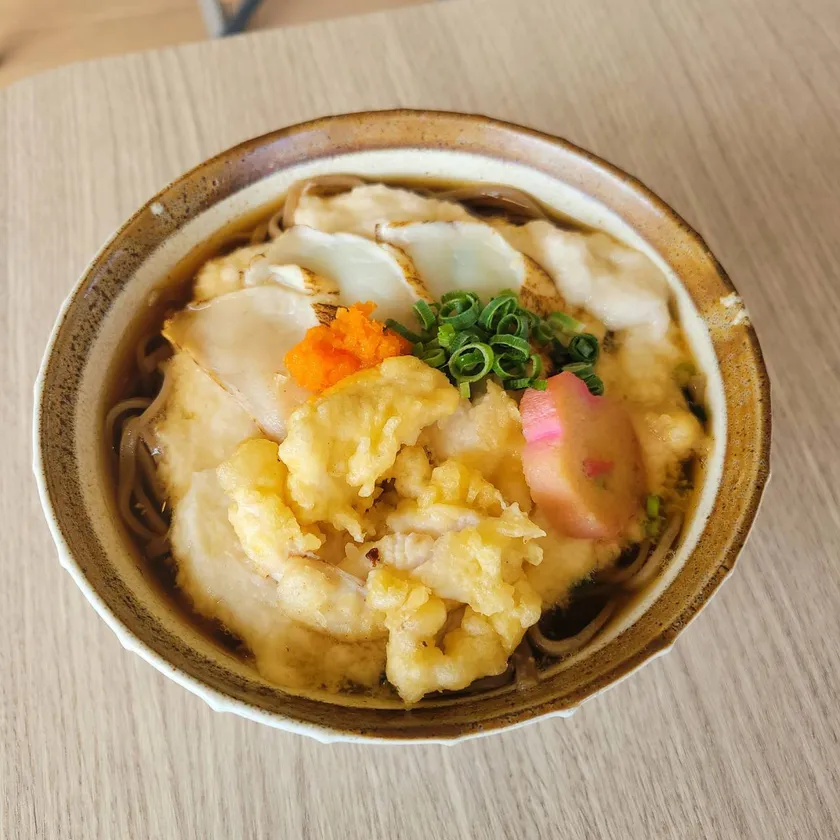 ふぐの炙り・白子天ぷらそば