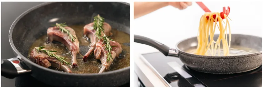 幅広いお料理に便利な立ち上がり形状