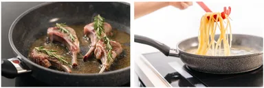 幅広いお料理に便利な立ち上がり形状