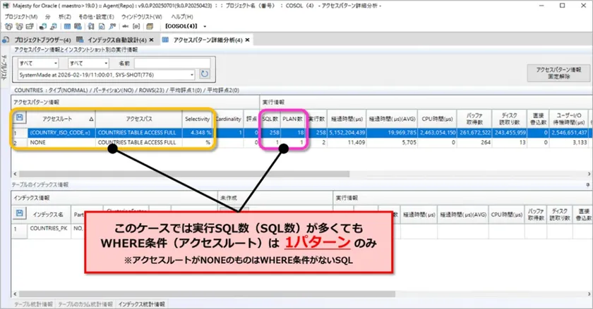 <MAJESTYアクセスパターン詳細分析画面>