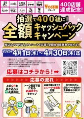 400店舗達成記念キャンペーンPOP