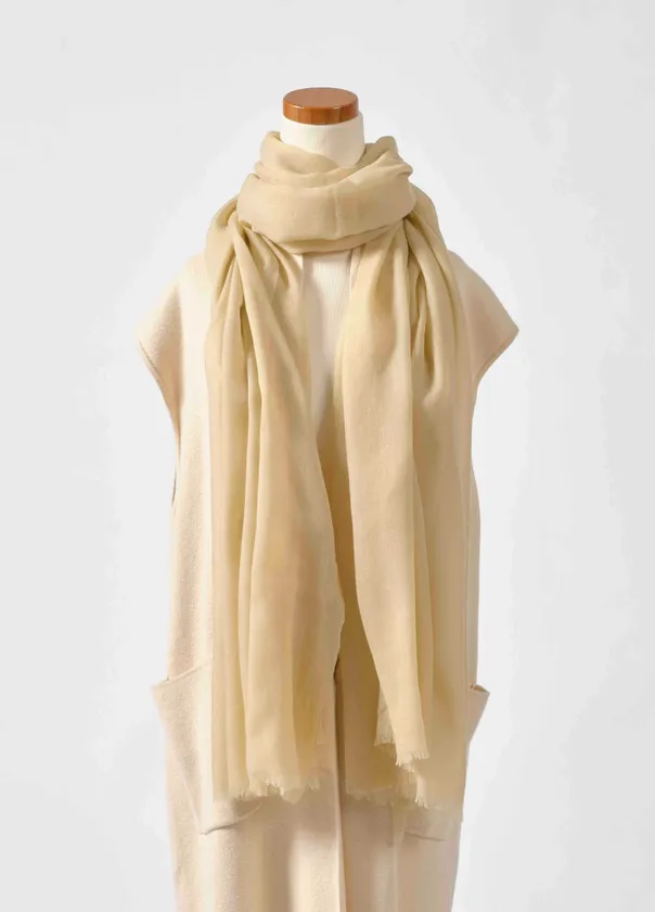 SHOKAY森染ショール(白樺イエロー)
