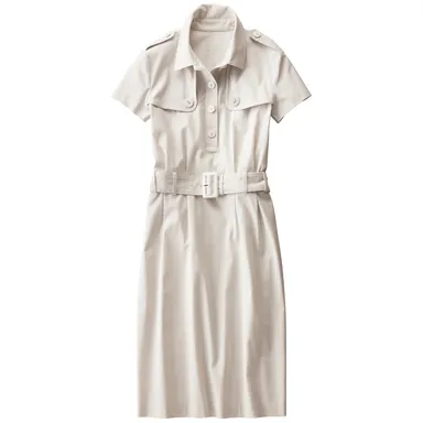 リネン混コードレーントレンチワンピース（インナードレス付き）