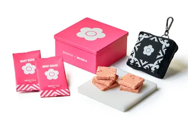 「QUOLOFUNE×MARY QUANT」ノボタイル缶フレイズ(ポーチ付き)