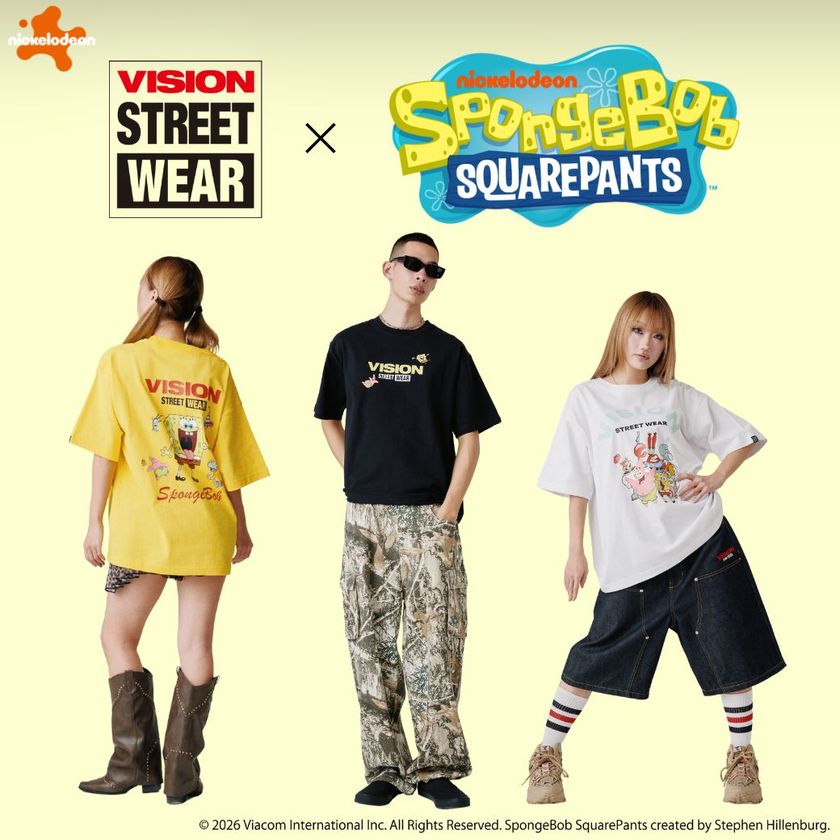 「スポンジ・ボブ」とのコラボ第2弾！
VISION STREET WEAR×スポンジ・ボブ コレクション
3月25日(水)より販売開始