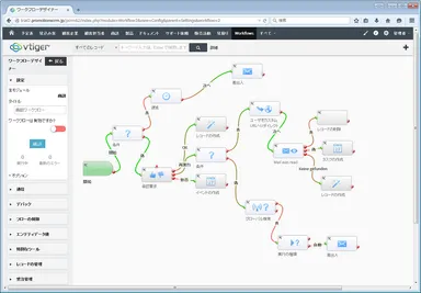 ワークフロー設定画面