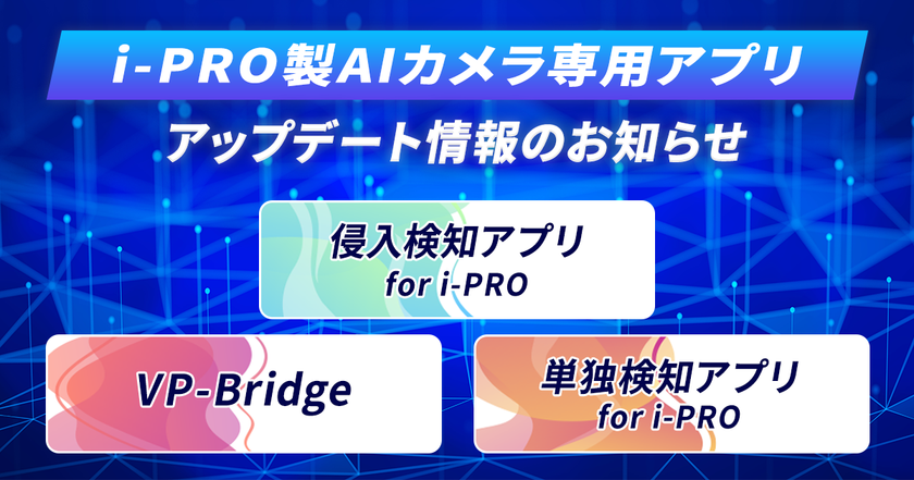 i-PRO社製AIカメラ向けアプリシリーズを大幅アップデート　
複数エリアの個別設定、検知部位の選択が可能になり、
現場のニーズに即した高度な監視を実現