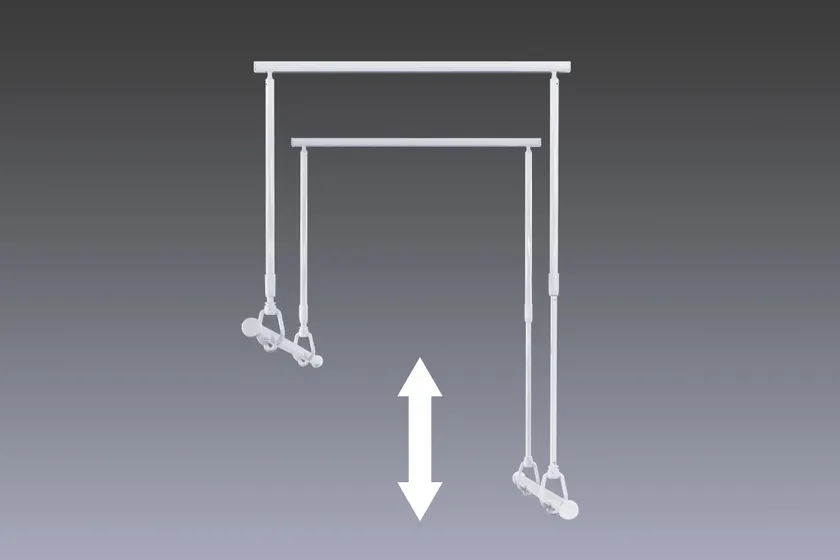吊材は560mm～860mmの範囲で長さ調節可能