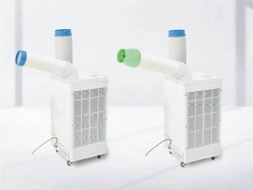 どこでも、その場所だけを、強力に冷やす！
工事不要・移動式、本格工業タイプの「スポットクーラー」
2機種を2026年4月上旬より全国販売開始