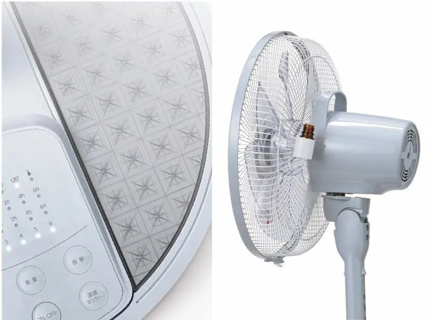 カットガラス柄ベースとアロマホルダーで「心も涼む」扇風機