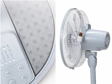 カットガラス柄ベースとアロマホルダーで「心も涼む」扇風機