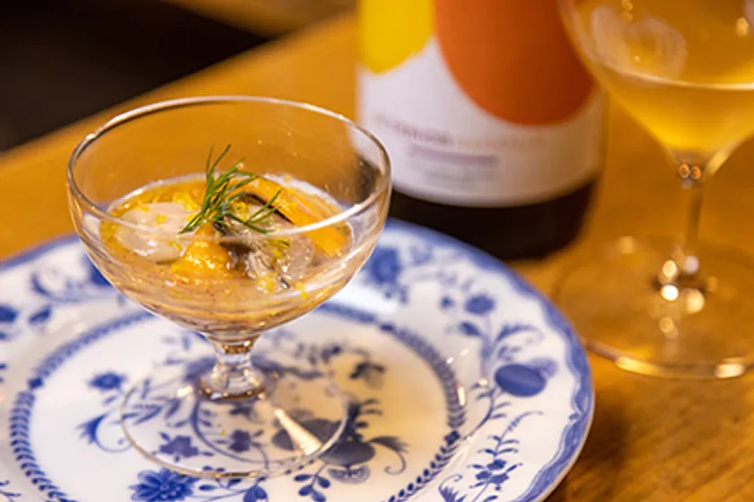 ULTERIORと鮑の前菜