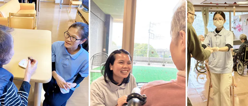 社会福祉法人敬寿会の施設で活躍しているミャンマーからの留学生たち