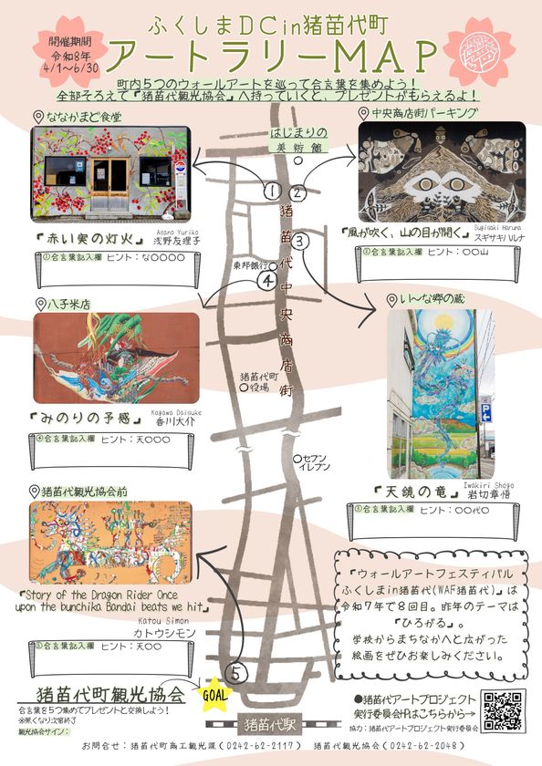 猪苗代の街が美術館に！「アートラリー」4月1日スタート
　5つの巨大壁画を巡る街歩きイベントを開催