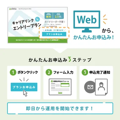 Web申込で即日運用可能