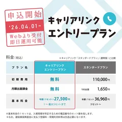 キャリアリンク｢エントリープラン｣ 2026年4月1日、申し込み受付開始！