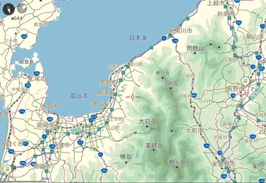 北陸新幹線開業前 地図画像