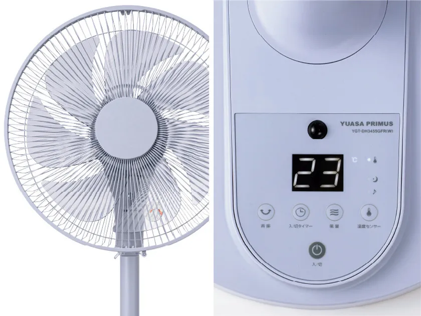 やわらかな風を届ける7枚羽根。シンプルな操作部デザイン。