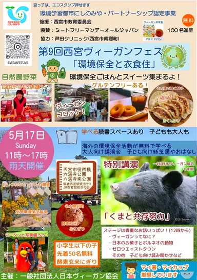 西宮ヴィーガンフェス　環境保全と衣食住